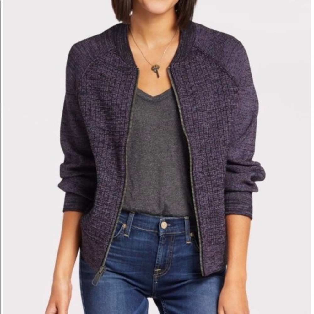 Free People Purple Naomi Zip Sweatshirt - XS